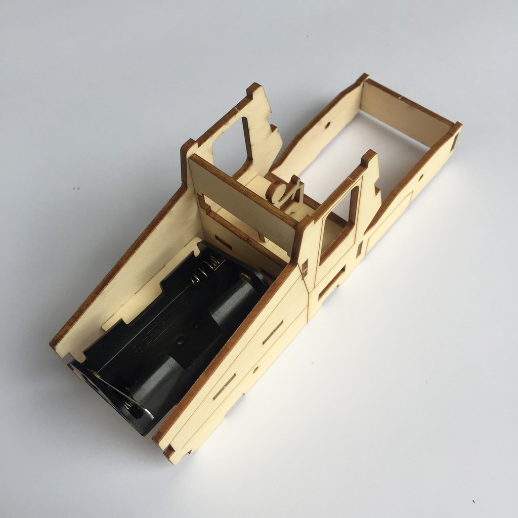 Đồ chơi STEM lắp ghép bằng gỗ-Xe lu-Made in VN 100%