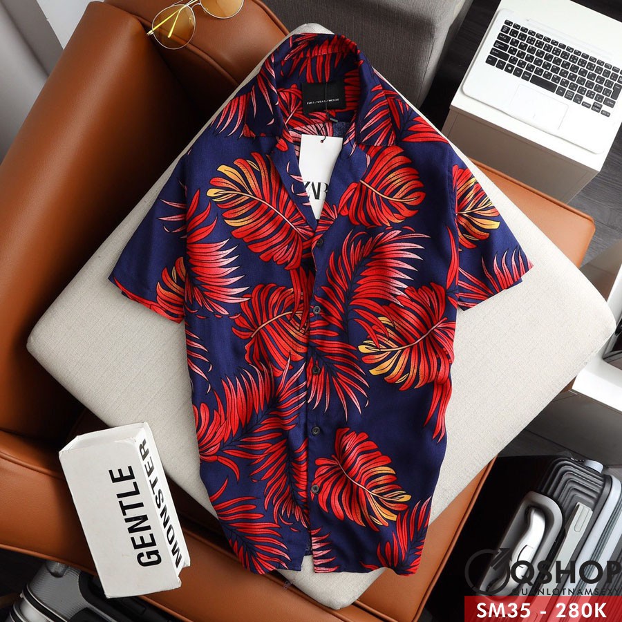 ÁO SƠ MI HOA LÁ THỜI TRANG - QUẦN ĐI BIỂN ĐI CHƠI QSHOP SM31-SM32-SM33-SM34-SM35