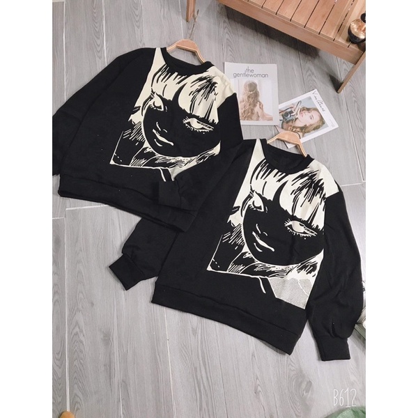 Áo nỉ bo cô gái đen LN12