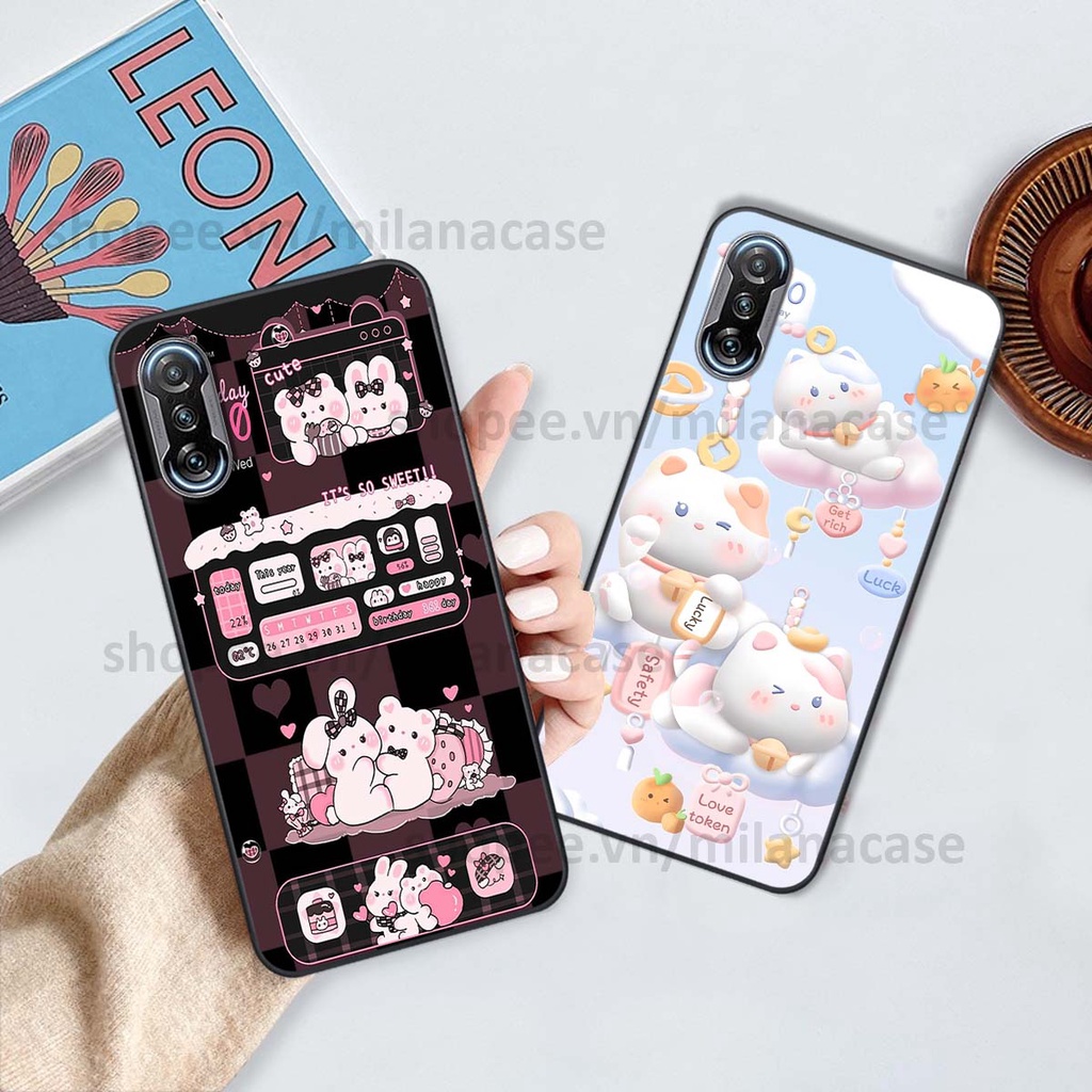 Ốp Xiaomi Redmi K40 / Redmi K40 Pro hình đồng hồ icon gấu mèo cute cực dễ thương ngộ nghĩnh