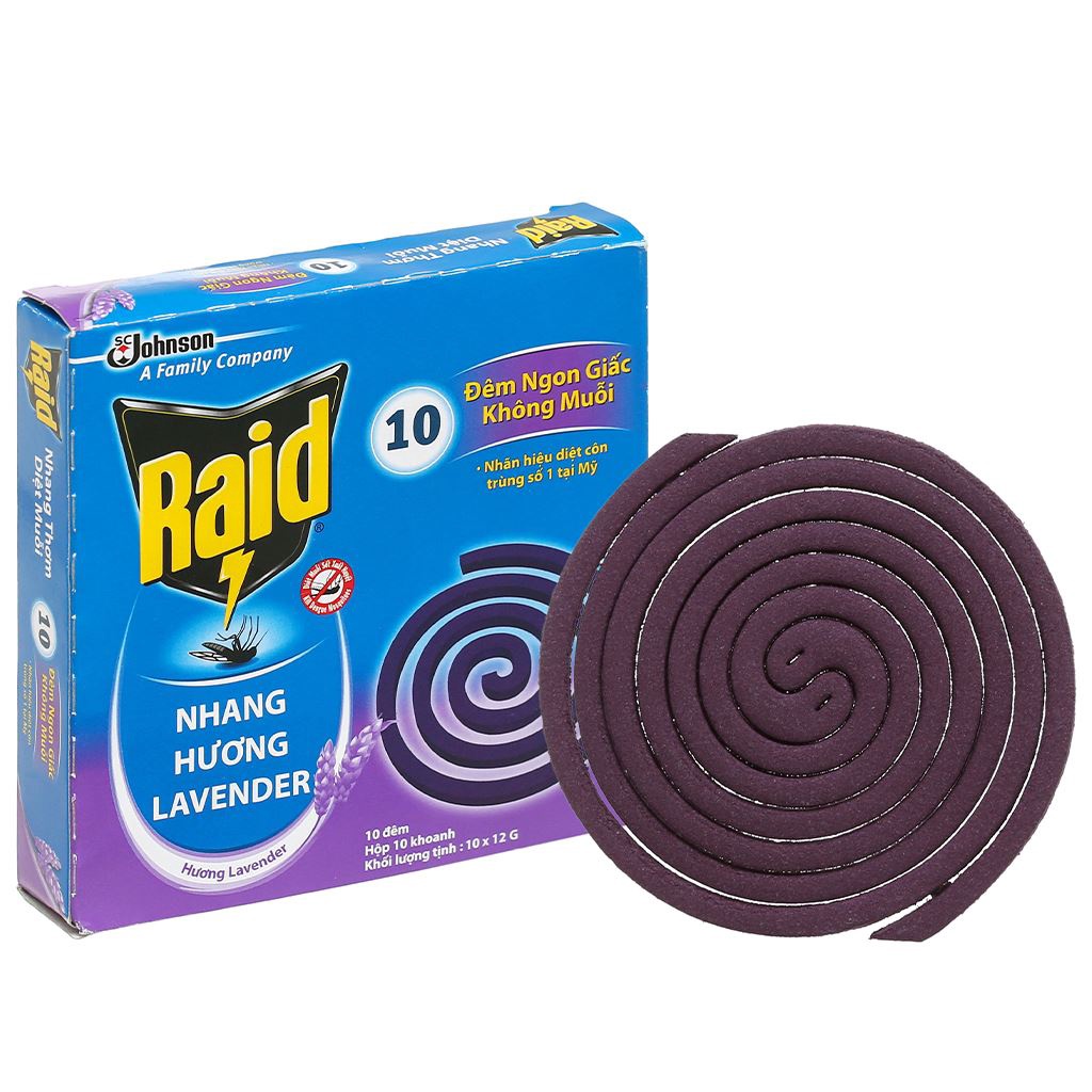 Nhang Thơm Đuổi Muỗi RAID Hương Lavender