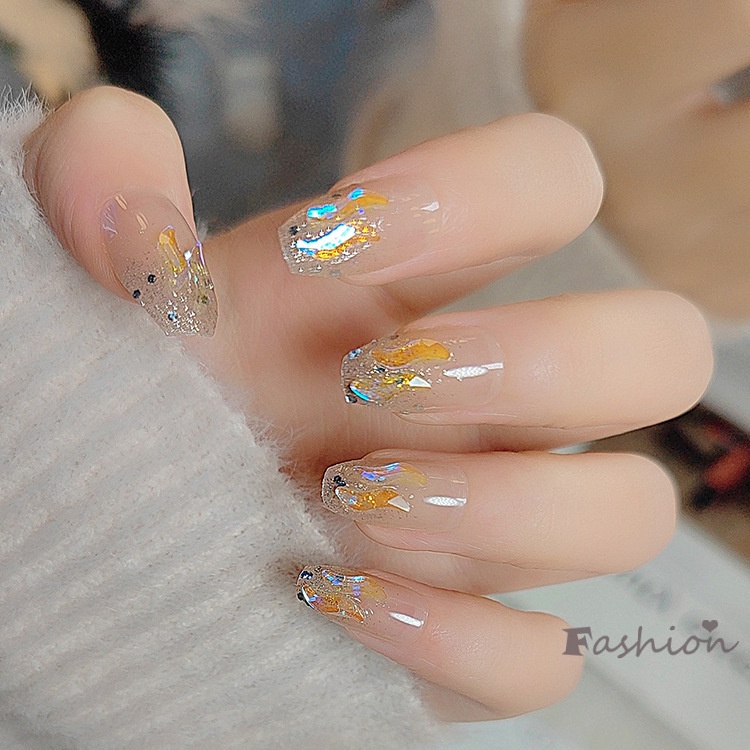 Bộ Móng Tay Giả Bán Trong Suốt 3D Mềm Mại Màu Hồng Cho Nữ