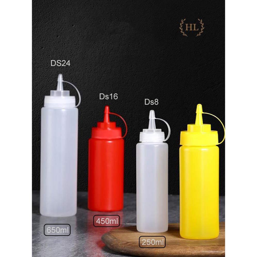 (hàng hot) Bình đựng nước sốt 480ml (Trung Béo 16oz) | BÌNH ĐỰNG SỐT 16OZ DUNG TÍCH 480ml CÓ VẠCH DUNG TÍCH DẬP NỔI
