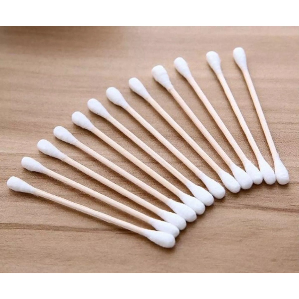 Tăm bông nặn mụn cán gỗ tiệt trùng gói 80 chiếc