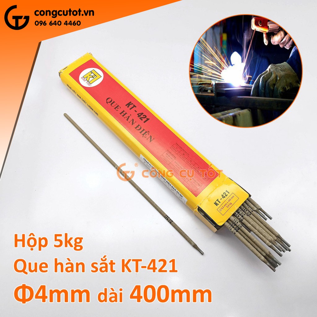 Hộp que hàn sắt Kim Tín KT-421 5kg