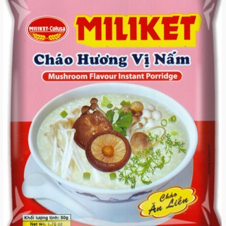 Thùng 50 gói cháo ăn liền Chay/Thịt bằm Miliket