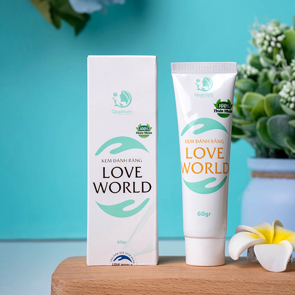 Kem Đánh Răng Chống Hôi Miệng Ê Buốt Loét Lợi Chảy Máu Chân Răng Bạc Hà Thiên Nhiên Love World Cho Trẻ Em Thơm Miệng