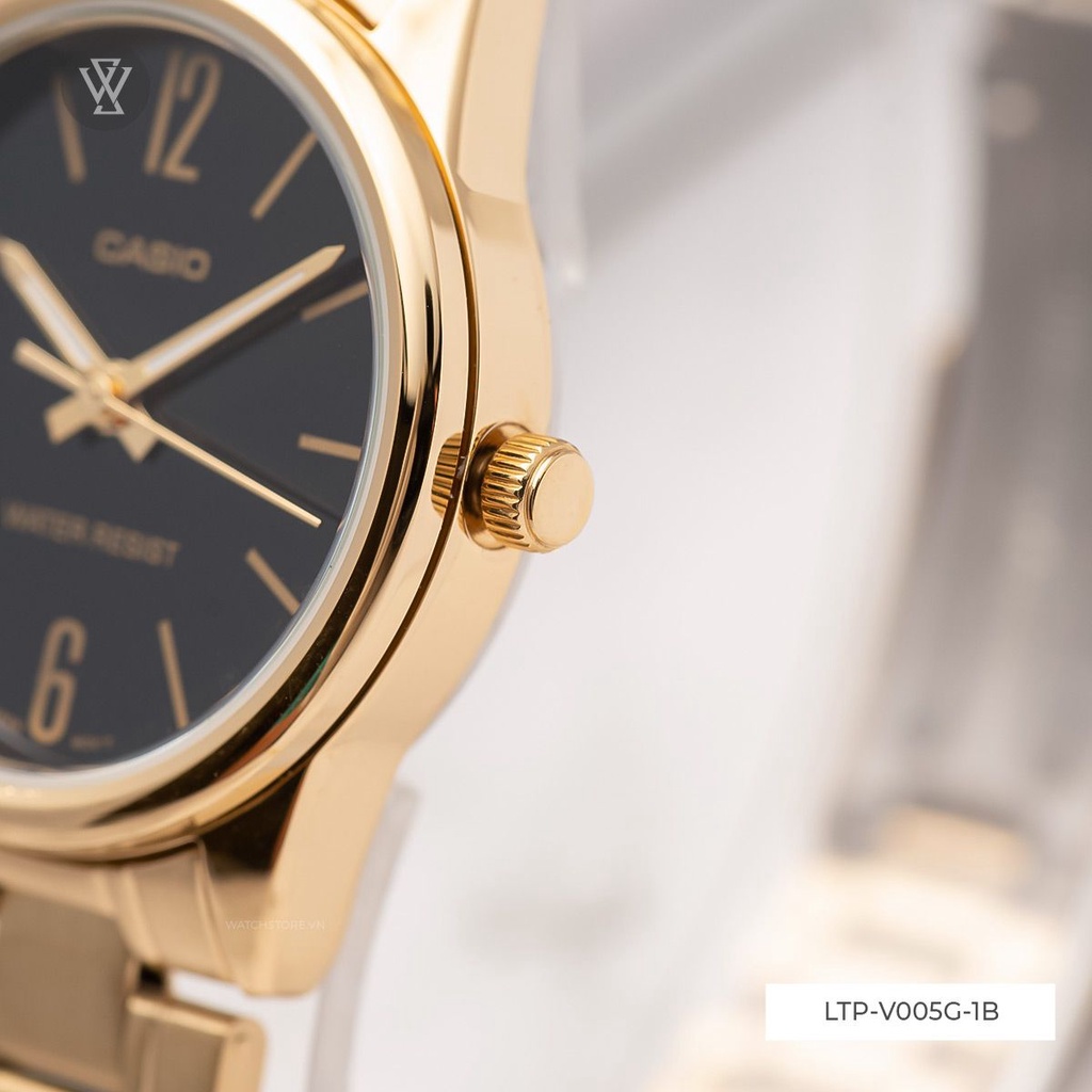 Đồng Hồ Quartz Nữ Casio WATCHSTORE LTP-V005G-1B Thiết Kế Kính Khoáng 28mm, Dây Kim Loại Và Vỏ Thép Không Gỉ