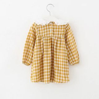 Váy sọc caro cổ bèo cho bé