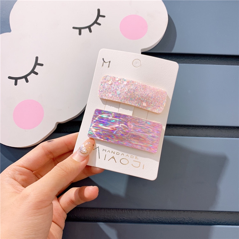 Bộ 2 chiếc kẹp tóc màu cầu vồng đáng yêu cho bé gái (Hairclips)