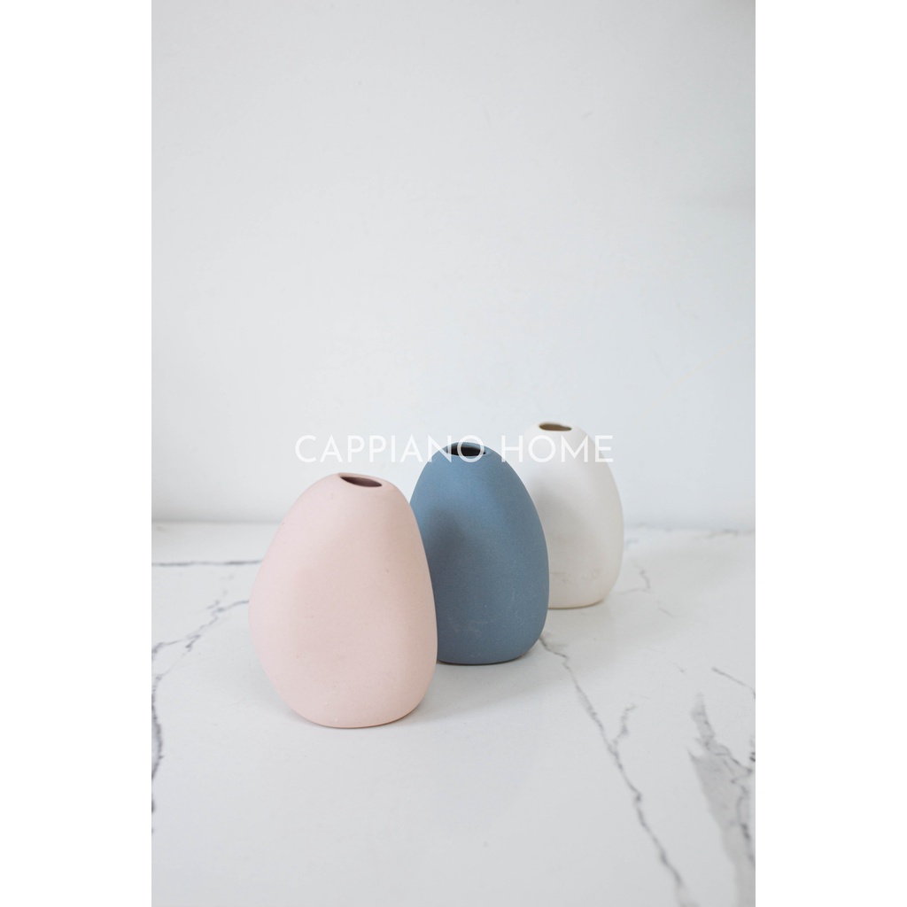 Lọ hoa gốm đơn màu nhám, lọ hoa sứ mini decor trang trí chụp ảnh quà tặng | Cappiano home