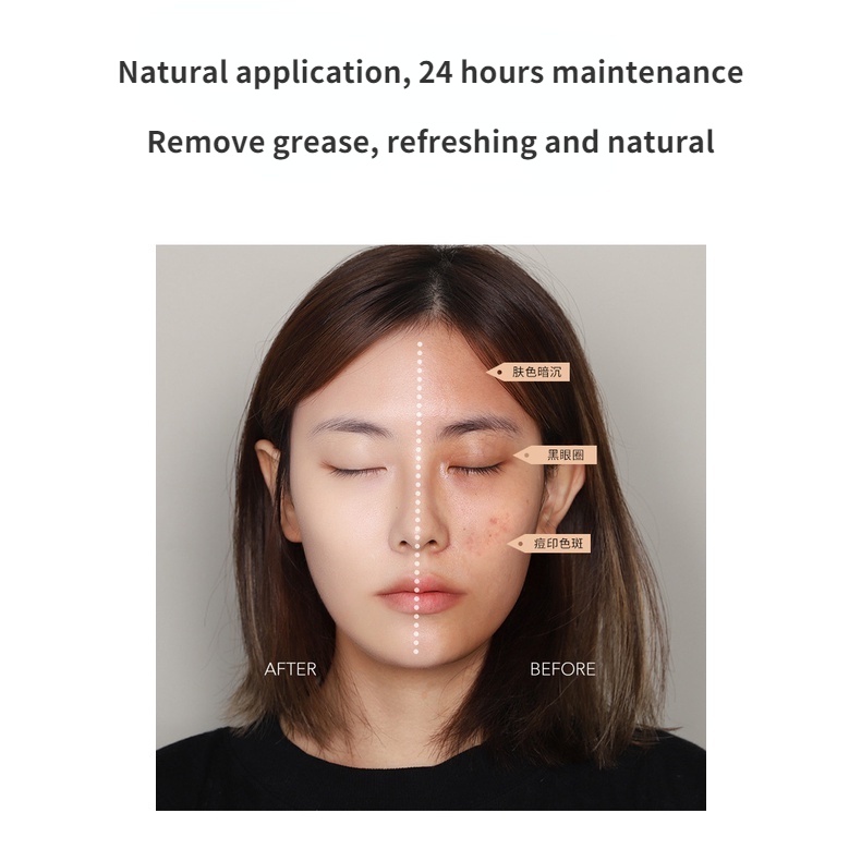 Phấn Nước BB CC Cream Che Khuyết Điểm Làm Sáng Da Tự Nhiên Với Mút Tán Hình Nấm