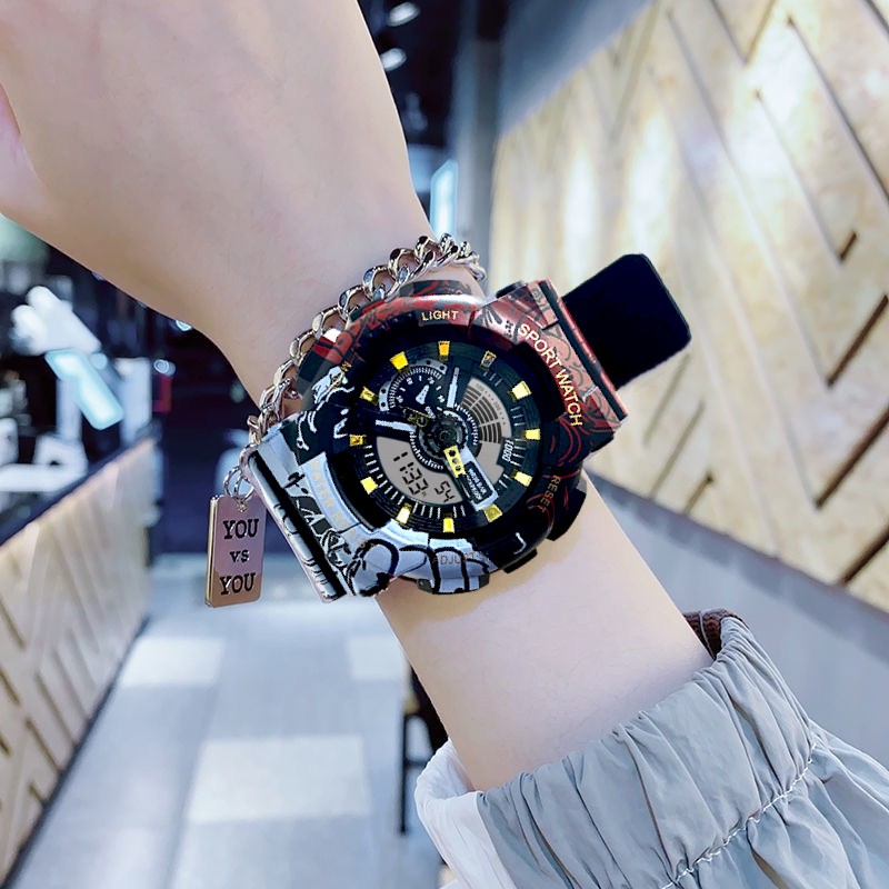 hồ  Phiên bản Hàn Quốc của đồng hồ In One Piece Đồng hồ báo thức chống nước phát sáng Đa chức năng