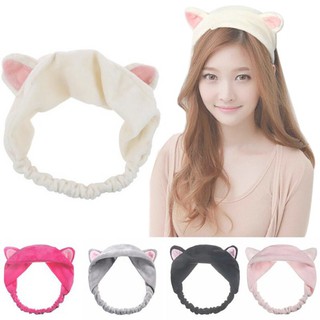 Băng đô tai mèo đeo khi tắm và rửa mặt dễ thương cho nữ