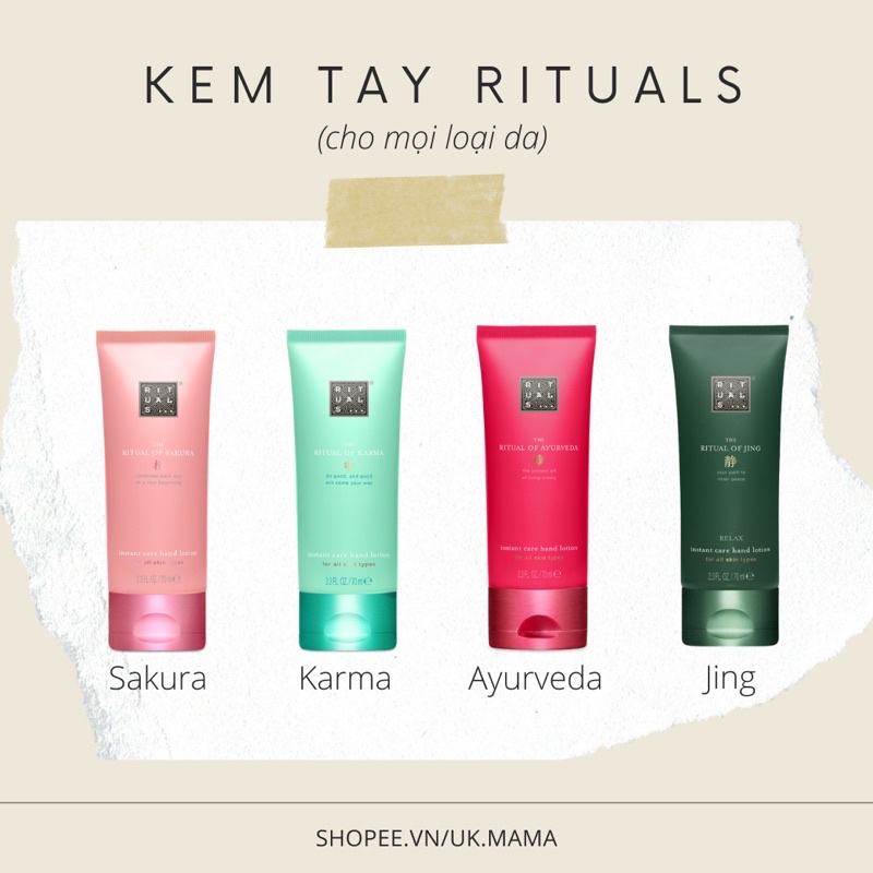 Kem dưỡng da tay Rituals Hand Lotion cho mọi loại da tuýp 70ml