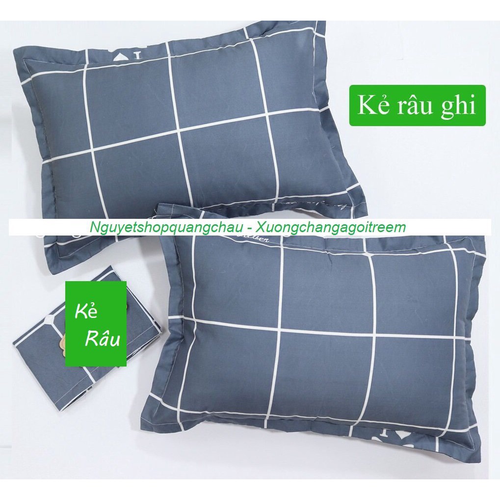 Áo gối nằm, vỏ gối đầu poly cotton mẫu KẺ RÂU, bao bọc gối nằm 45x65cm nhiều mẫu mới