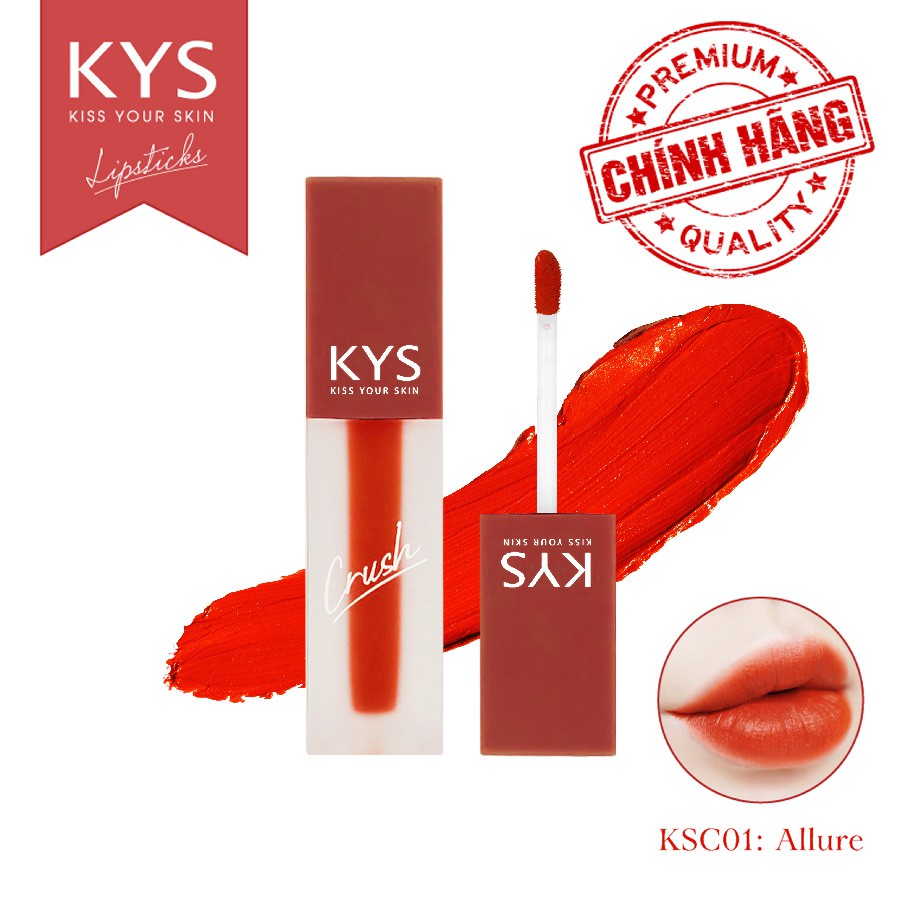 Son Kem Lì Lâu Trôi Không Chì Đỏ Cam Chocolate KYS Crush 3.5g | BigBuy360 - bigbuy360.vn