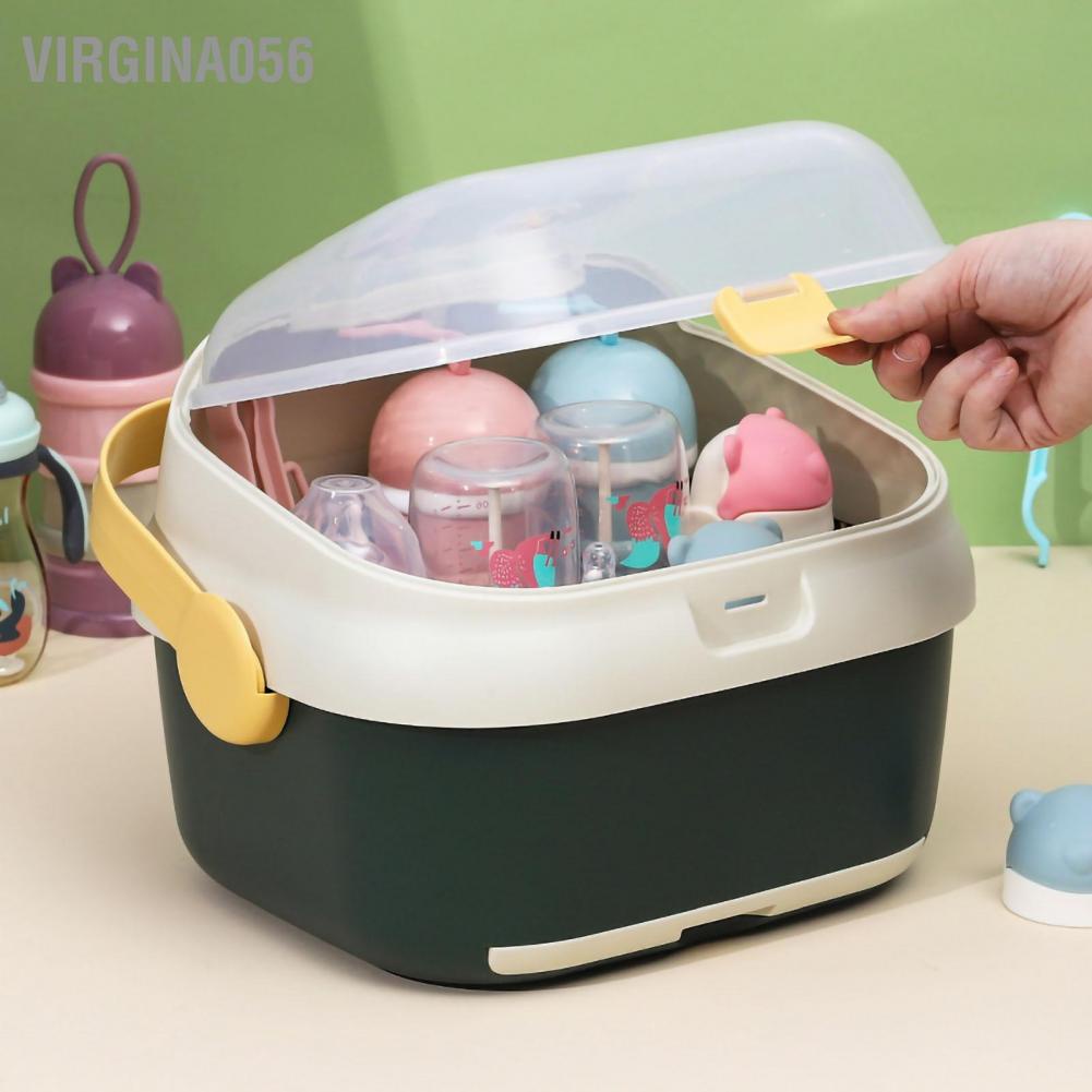 Hộp đựng hong khô bình sữa có nắp xoay/ lỗ thoát khí/ có thể tháo rời cho trẻ sơ sinh