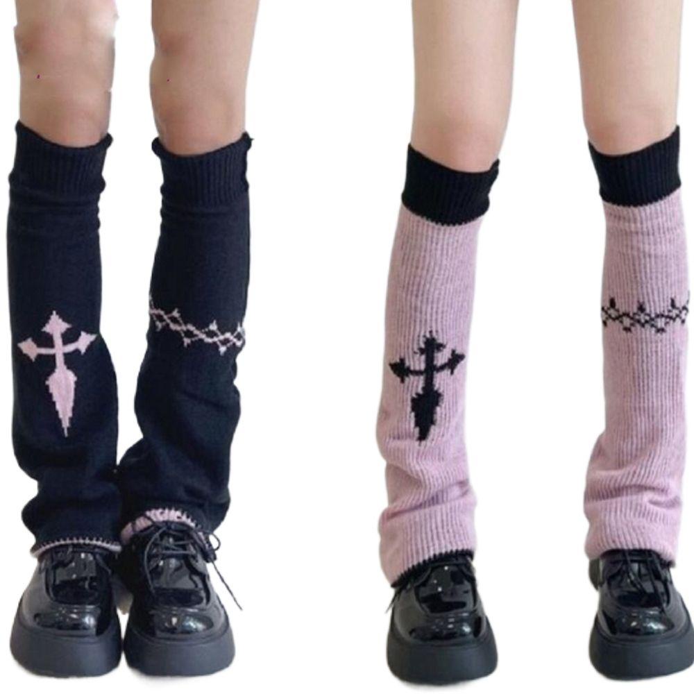 Vỏ Bọc Chân Dệt Kim Màu Trơn Giữ Ấm Mùa Đông Thoải Mái Cho Nữ