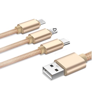 (Giá sỉ) Cáp sạc dây dù đa năng 3 đầu-Type C-Micro USB mẫu 1