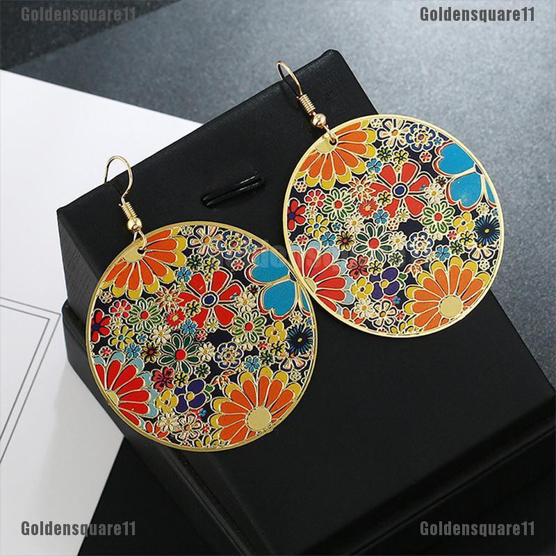 Bông Tai Tròn Nhiều Màu Phong Cách Boho Cổ Điển Cho Nữ