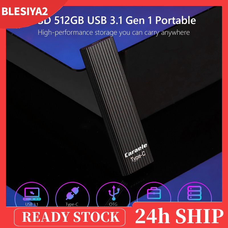 [BLESIYA2]500GB SSD External Portable Storage USB 3.1 Gen-1 USB-C Compatible