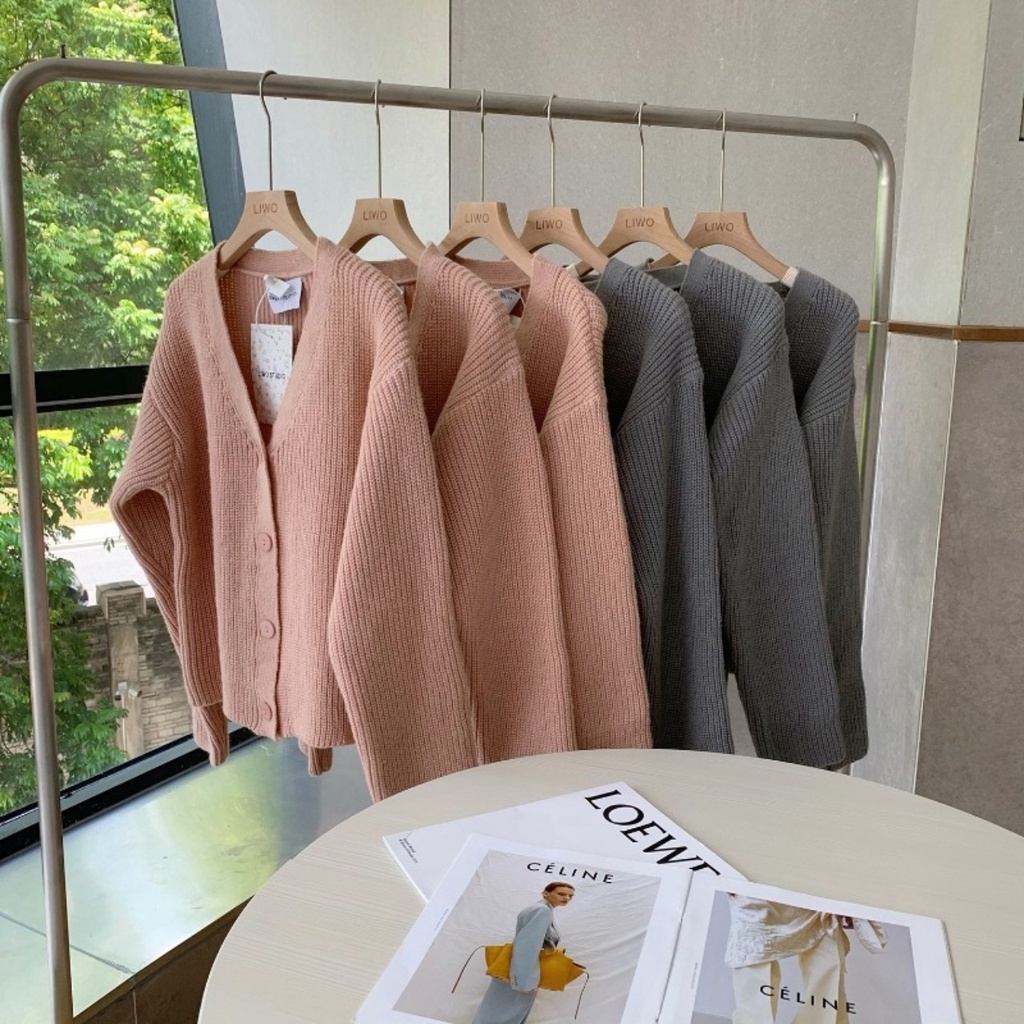 Áo Cadigan Len Dày Mùa Đông Hàng Thiết Kế Thời Trang