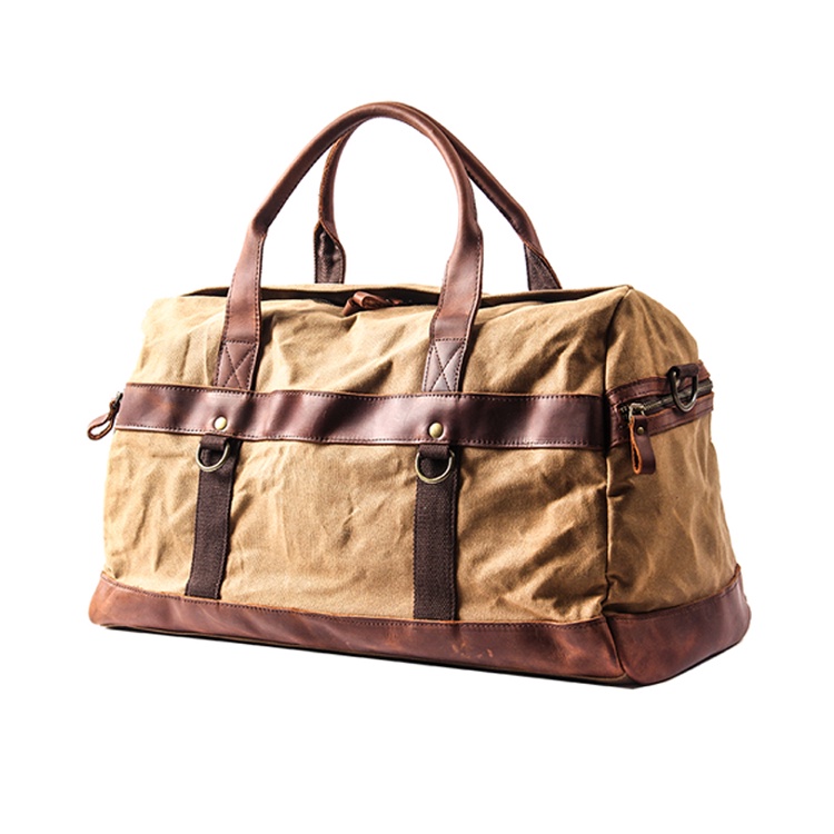 Túi Xách Du Lịch Vải Canvas + Da Thật Phong Cách Vintage Cho Nam M106