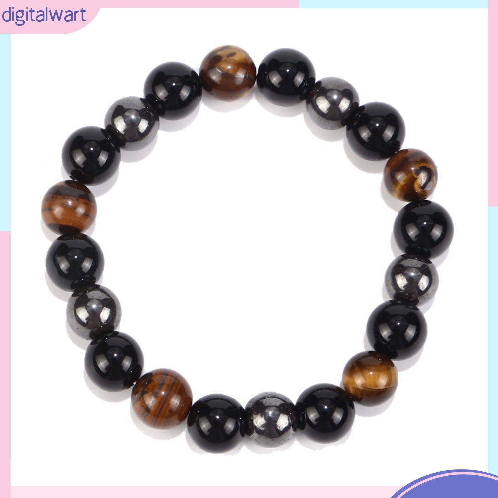 Vòng tay chuỗi hạt đá tròn bóng kiều dáng thời trang cho nam/nữ