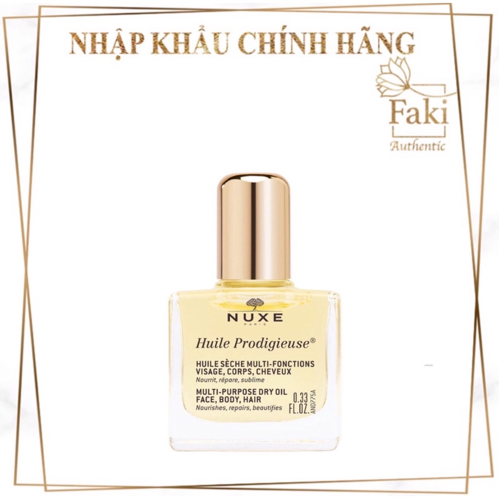 Dầu Khô Đa Năng Nuxe Dưỡng Ẩm Cho Da Mặt, Body Và Tóc 10ml Huile Prodigieuse Multi-Purpose Dry Oil