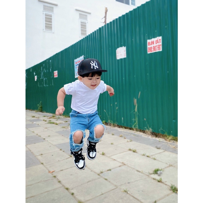 Áo thun tay lỡ trơn basic cho bé , áo thun unisex , Kid_genZ