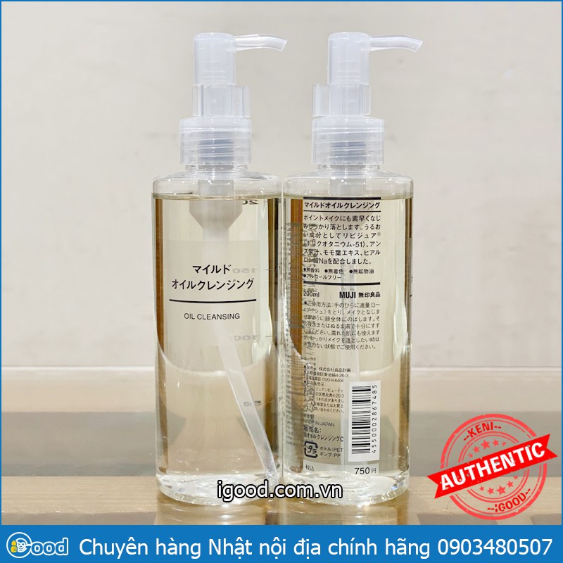 Dầu tẩy trang Muji Mild Oil Cleansing 200ml Nhật Bản