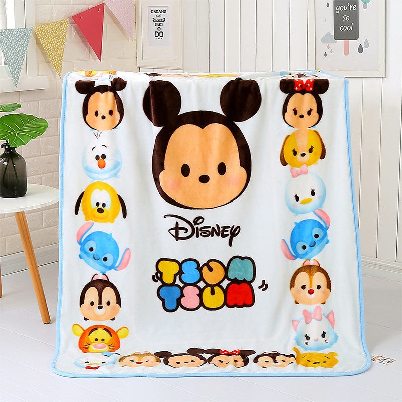 Chăn Flannel Mềm Mại Họa Tiết Chuột Mickey Hoạt Hình Dành Cho Trẻ Em