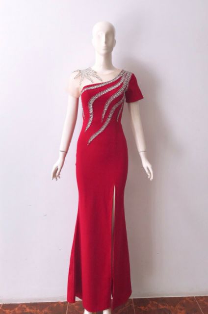 Đầm dạ hội đính hạt cao cấp kèm ảnh thật  tặng hoa tai thời trang xinh xắn
