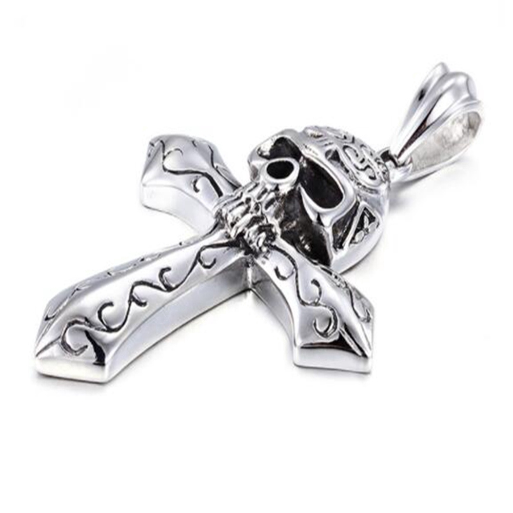 New listing skull crossbones domination male chain necklace titanium steel chain necklace