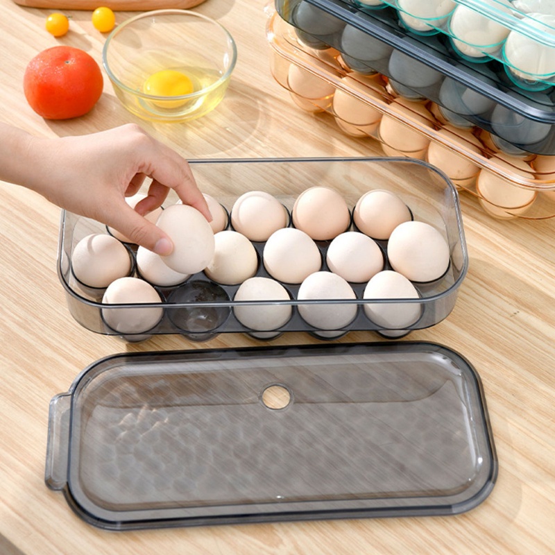 Giá Đỡ Trứng Bỏ Tủ Lạnh 16 Ngăn Có Nắp Đậy Tiết Kiệm Không Gian