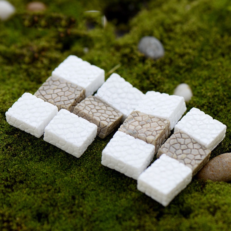 Mô hình tiểu cảnh ♥️ Viên gạch giả làm lối đi tiểu cảnh, sân vườn, terrarium, sen đá