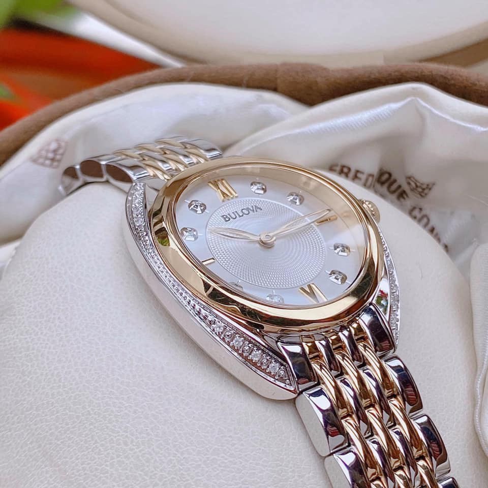 Đồng hồ nữ chính hãng Bulova 98R229 demi gold - Máy Quartz Pin - Kính cứng