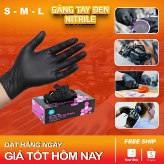 [GIẢM CỰC SỐC] Găng tay không bột màu đen nitrile