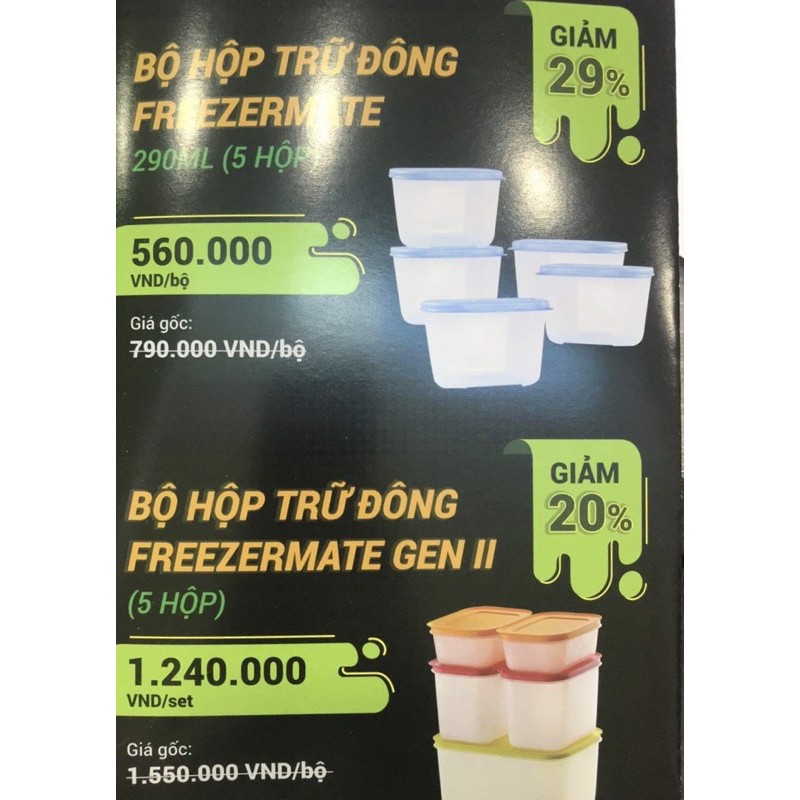 hộp trữ đông 290ml mini freezermate tupperware