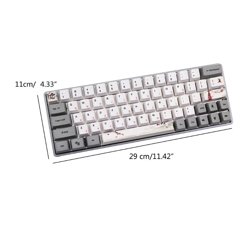 Bộ 73 Nút Bàn Phím PBT OEM In Họa Tiết Hoa Mận Dễ Thương Tiêu Chuẩn