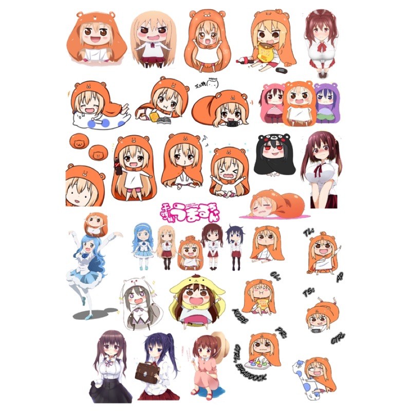 stiker 30-60 ảnh / hình dán anime umartuchan decal ép lụa
