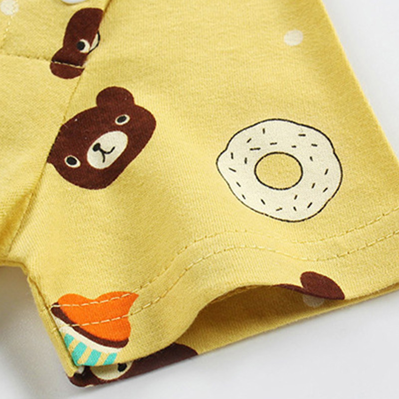 Áo liền quần tay ngắn chất liệu cotton dễ thương dành cho bé sơ sinh