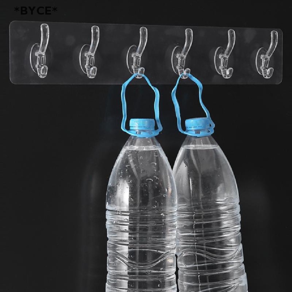 Móc Nhựa Trong Suốt Dán Tường Không Cần Đóng Đinh Tiện Dụng Cho Nhà Bếp / Phòng Tắm