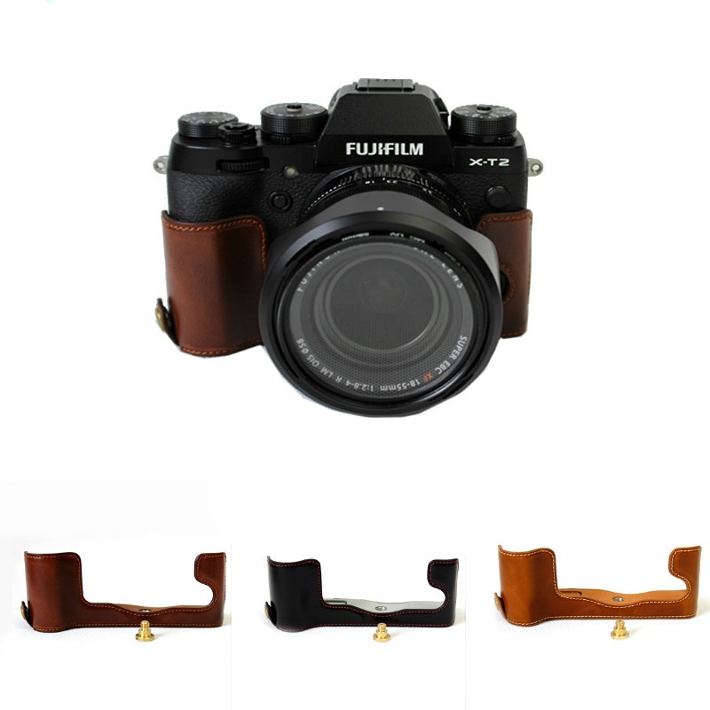 Túi Da Pu Đựng Máy Ảnh FujiFilm XT2 XT3 X-T2 X-T3 Tiện Dụng Ốp