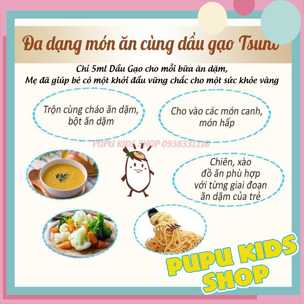 Dầu Gạo Cao Cấp TSUNO Nhật Bản Cho Bé Ăn Dặm Từ 6 Tháng Tuổi