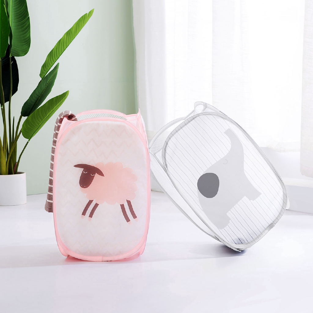 Giỏ vải lưới đựng quần áo giặt đa năng họa tiết hoạt hình