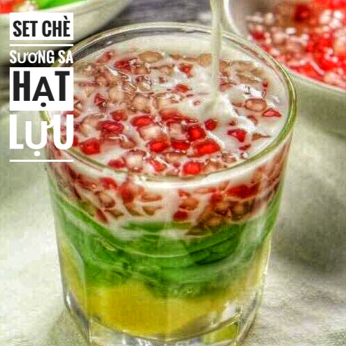 SET NGUYÊN LIỆU NẤU CHÈ SƯơNG SA HẠT LỰU BÁNH LỌT SET 7- 10 CHÉN