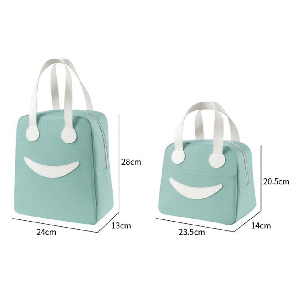 Túi đựng cơm trưa vải oxford chống nước giữ nhiệt in mặt cười nhiều màu tùy chọn