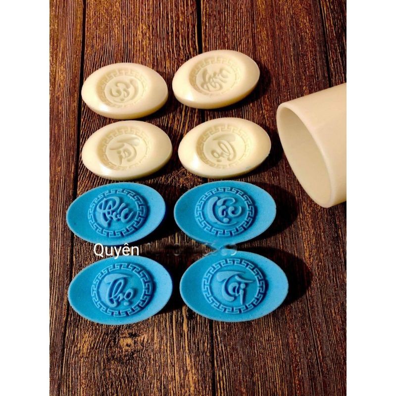 Khuôn trung thu lò xo THỎI VÀNG Phúc Lộc Thọ Tài ,50g 4 mặt 1 nhấn